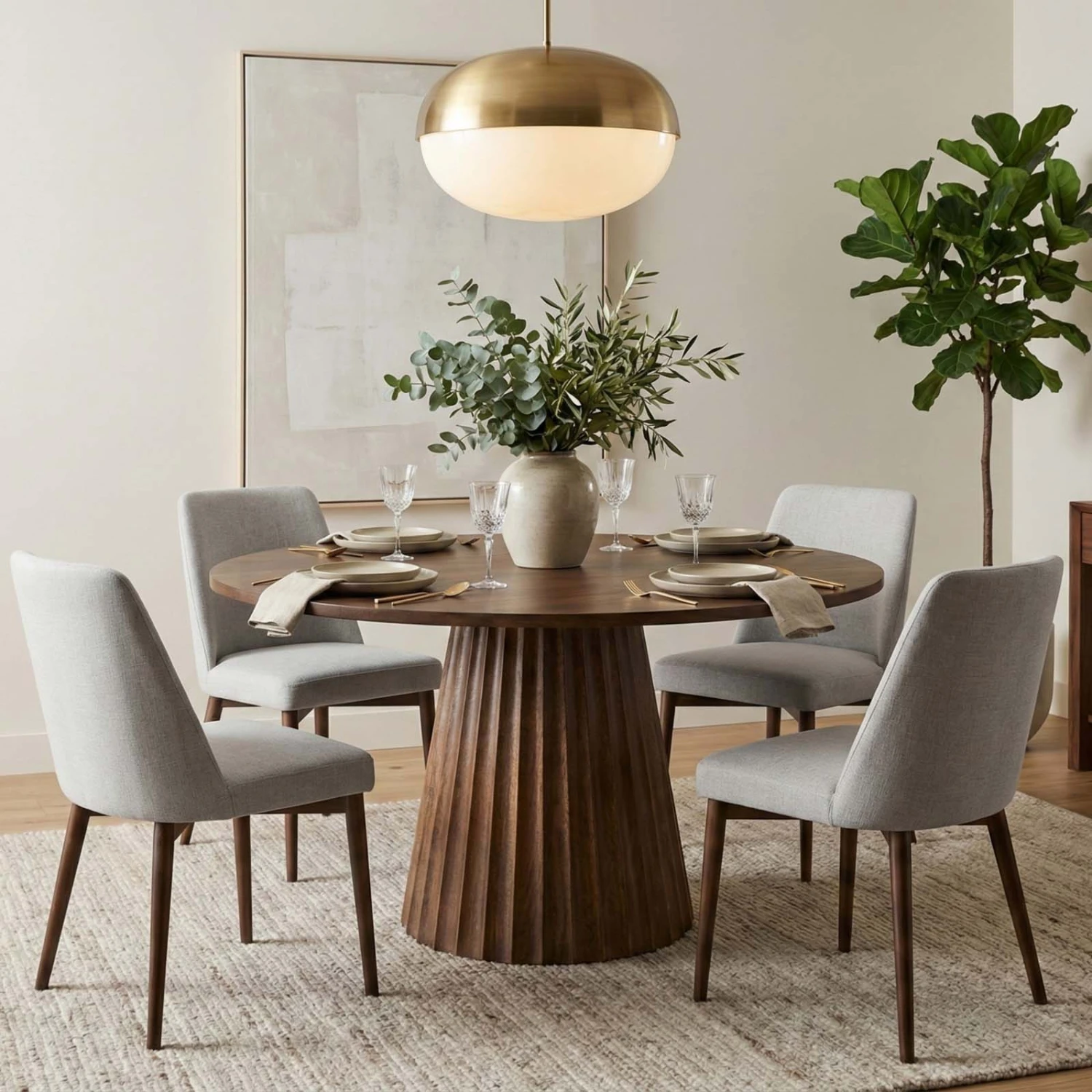 MESA DE COMEDOR - MADERA-DE-MANGO MARRON ROMÁN
