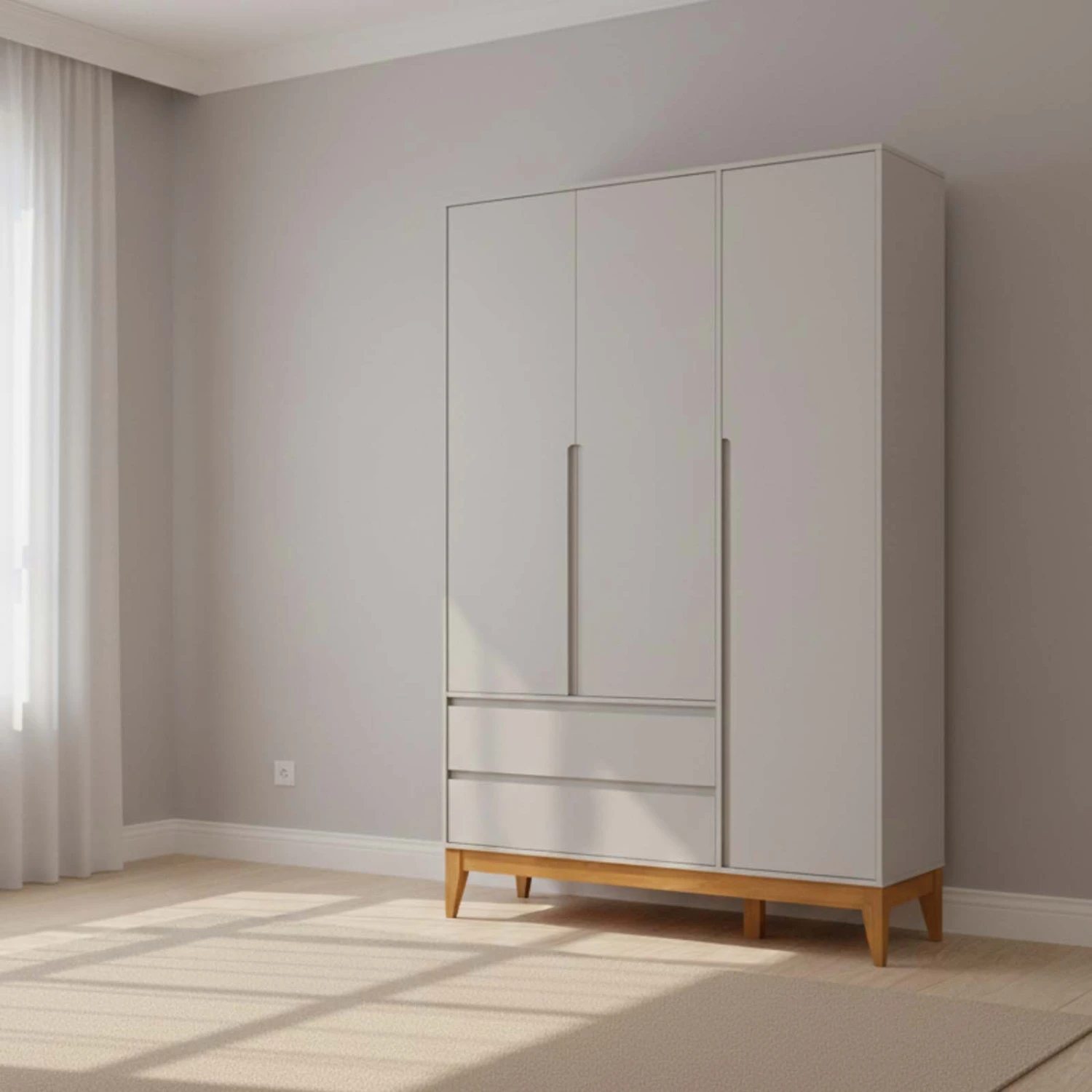 PLACARD - 3 PUERTAS MDF GRIS NEW FELICITAS KIDS